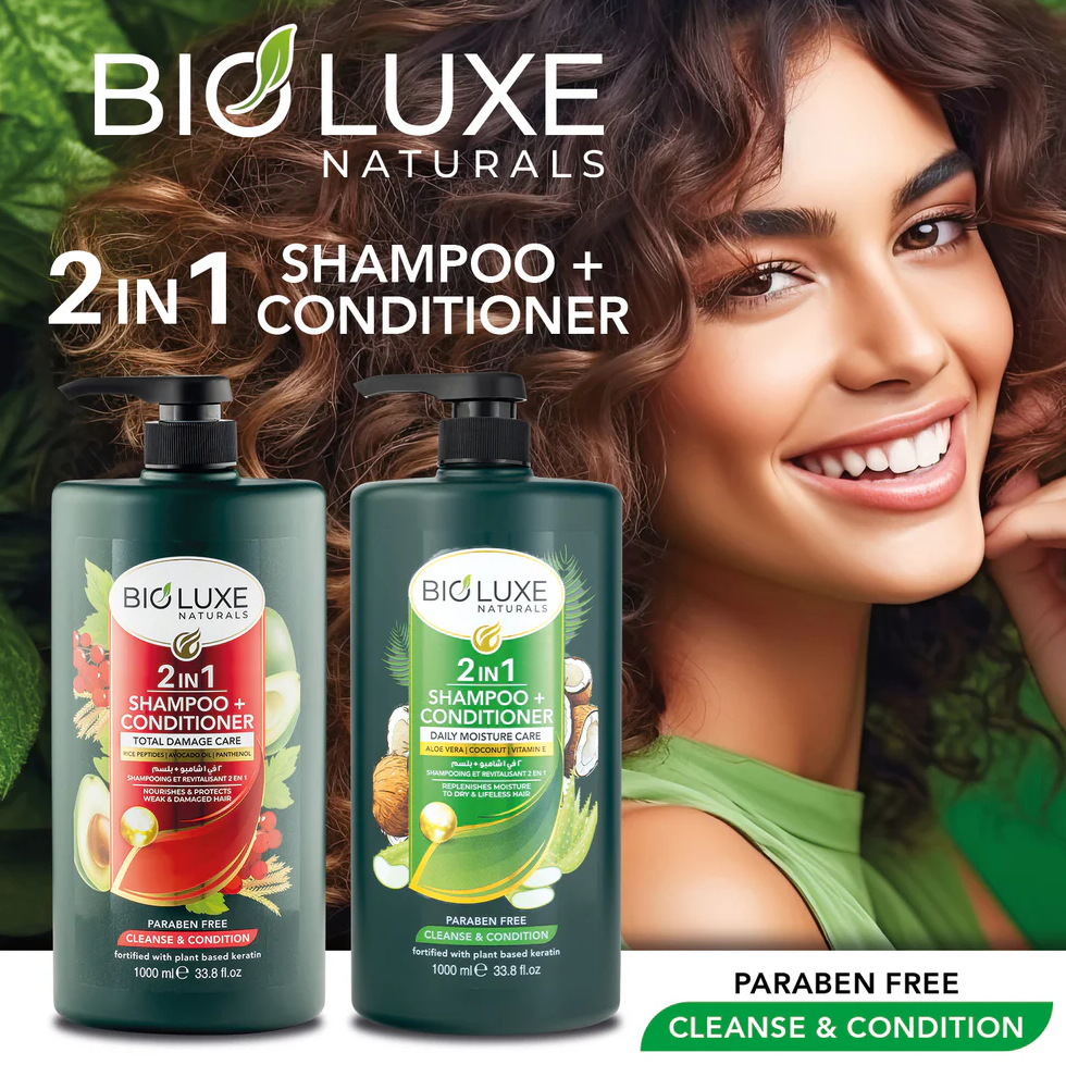 Shampoo + balsamo 2 in 1 Total Damage Care di BioLuxe Naturals 1000 ml
