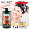 Shampoo + balsamo 2 in 1 Total Damage Care di BioLuxe Naturals 1000 ml